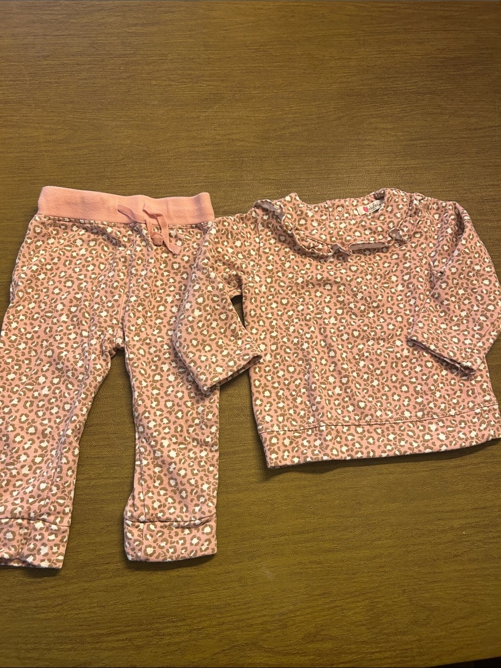 Baby Boden Kids Pink Leopard Print Set size 18-24 months
